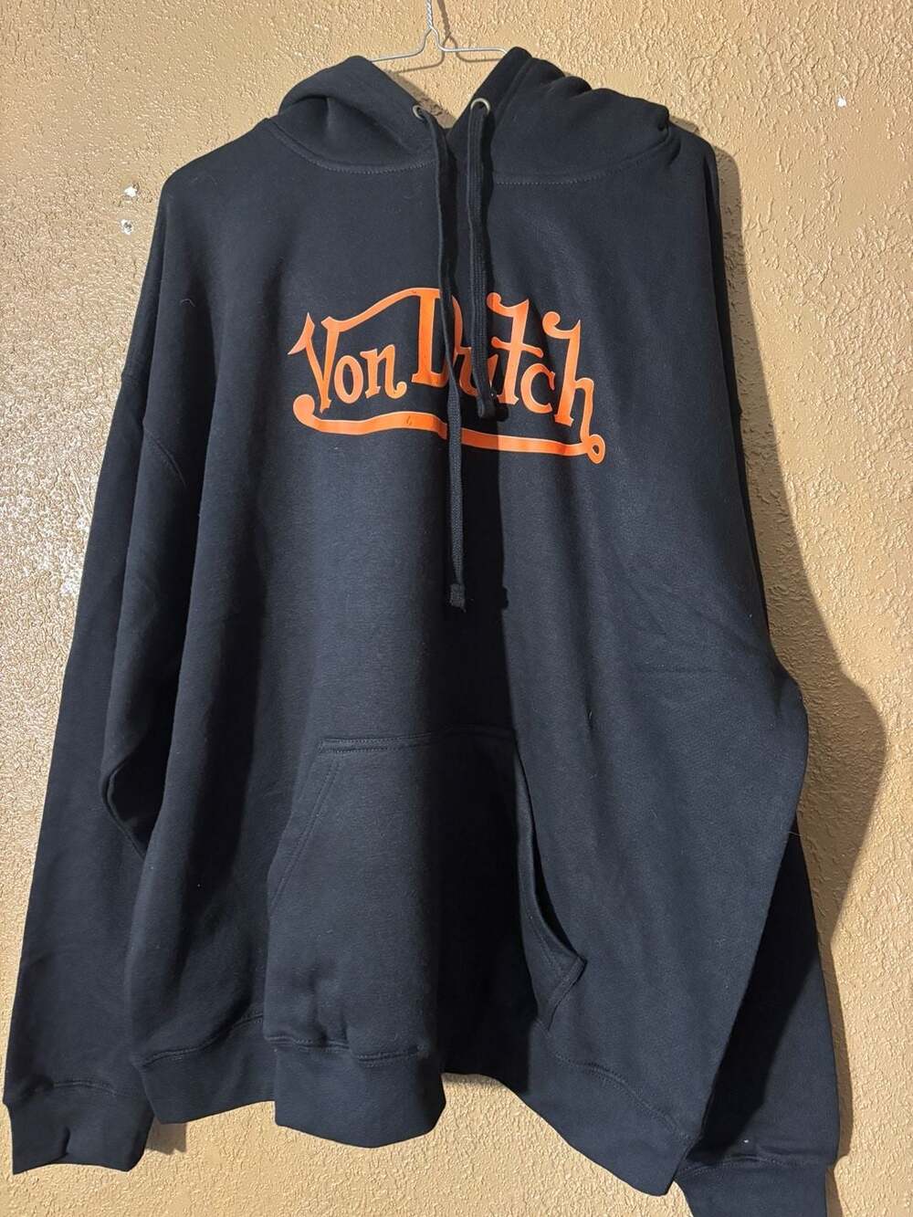 Von Dutch Black Orange Logo Pullover Hoodie XL